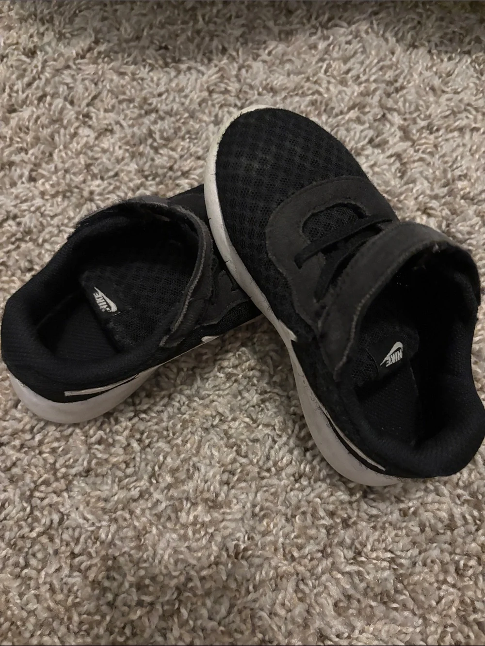 Nike Kids Black and White Velcro Athletic Sneaker